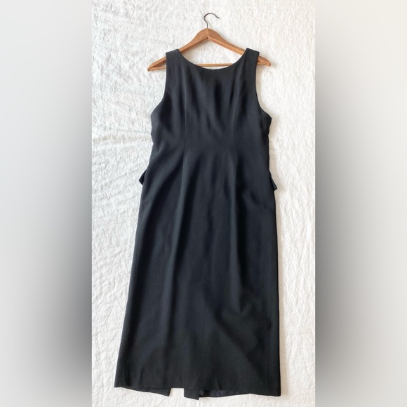 Vintage 80s Jackie K Pure Virgin Wool Black Dress - Picture 9 of 12
